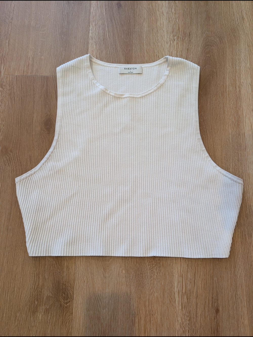 Aritzia - Babaton - Ribbed Cropped Tank Top in Cream